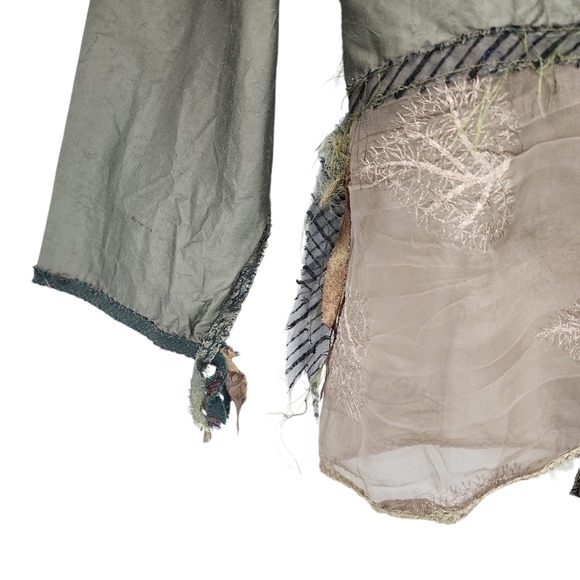 Giselle Shepatin Women's Silk Metallic Lagenlook Long Sleeves Top - M - Picture 3 of 9